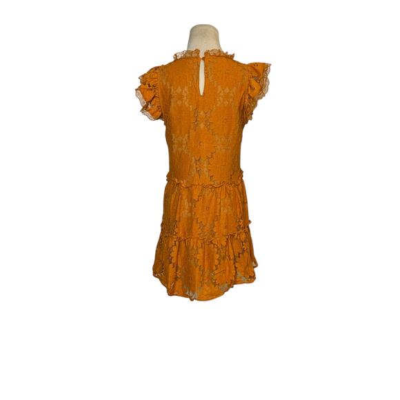 Blue Tassel gold floral lace tiered tunic mini dress size XS - Picture 10 of 15